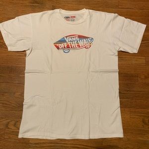 Vans off the wall LARGE white t-shirt rainbow logo